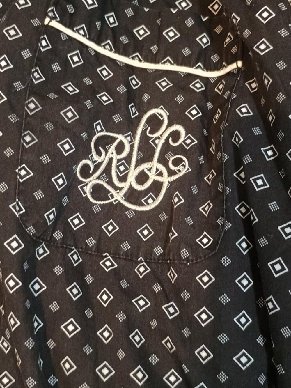 Lauren Ralph Lauren/Wrap Robe/Womens Small/Black White Geometric Kimono LRL Loun - Picture 4 of 10